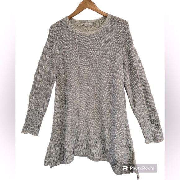 eight eight eight Sweaters - eight eight eight NWT pull over tunic sweater, cream & blue 100% cotton …